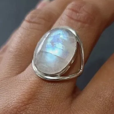 Moonstone Gemstone 925 Sterling Silver Handmade Ring Mother's Day Jewelry MP-63 • $13.78