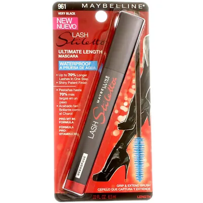 2 Pack Maybelline Lash Stiletto Ultimate Length Waterproof Mascara Very Blac... • $24.95