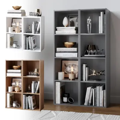 £29.99 • Buy 2, 3, 4 Tier Wooden Bookcase Shelving Display Shelves Storage Unit Wood Shelf
