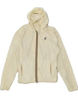 K-WAY Womens Hooded Rain Jacket UK 18 XL White Polyamide TF02 • $20.84