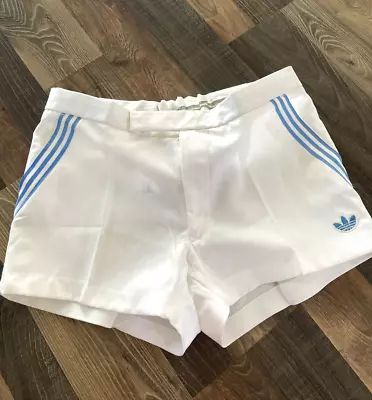 Adidas Vintage Tennis Shorts Men Size 54 Sports Trainning White/Blue Rare • $33.91