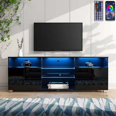 47 /57  Modern High Glossy LED TV Stand Entertainment Cabinets For 55 /65  TV • $168.14