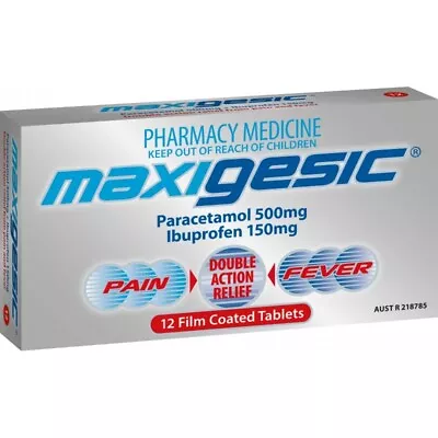 Maxigesic 500mg/150mg 12 Tablets Paracetamol/Ibuprofen • $9.99