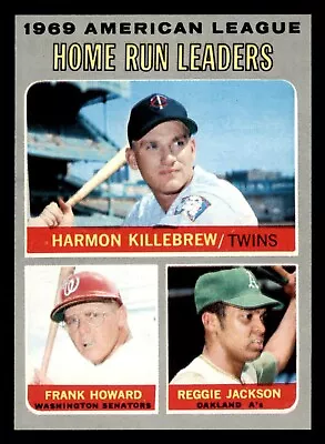 1970 Topps Baseball #66 A.L. HR Leaders Killebrew Jackson NM *d2 • $20