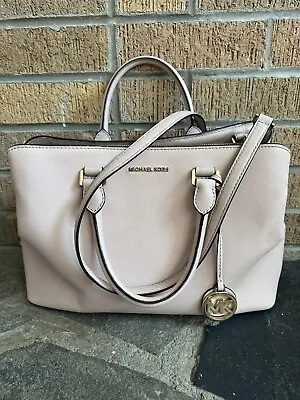 Michael Kors Savannah Saffiano Leather Large Satchel Crossbody Bag Purse Handbag • $69.99