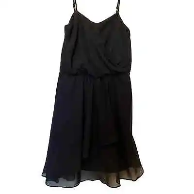 Exhilaration Women’s Black Flowy Mini Cocktail Dress Adjust Straps Slip-on Med • $20.27
