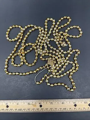 Vtg Mercury Glass Gold  Beads Christmas Garland  7 Ft.  Single Bead Garland 3/8  • $24.99