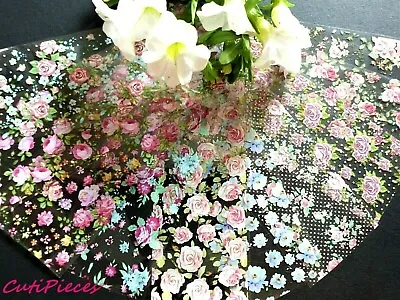 £2.75 • Buy 10pcs Nail Art Foil Transfer Wrap Flowers Roses Daisy Pink Ivy Wedding Decal FL4