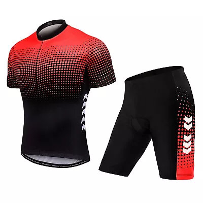 Men's Summer Short Suits Cycling Set Cycling Jersey With 5D  Padded Z9W3 • $18.99