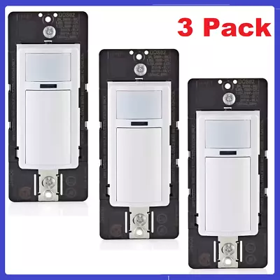 Brand New Leviton Motion Sensor Switch 3-Pack Auto-On DOS02-3PW - White • $27.65