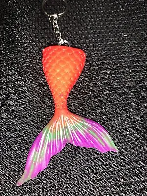 Resin Mermaid Glow In The Dark Keychain Key Holder Multicolored • $10.99