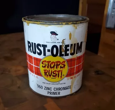 Vintage Rustoleum 1967 Quart Can Advertising Man Cave Tin- Zinc Chromate Primer  • $13