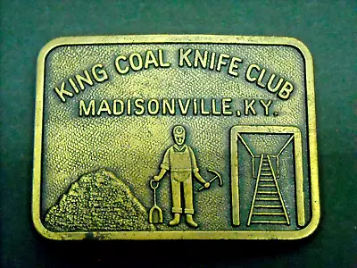 Vintage King Coal Knife Club Madisonville Ky. Belt Buckle Free Shipping • $12.99