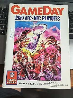 1989 Playoffs GAMEDAY MAGAZINE Broncos Vs Steelers Jan 7 1990 Mile High Stadium • $19