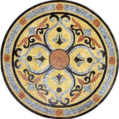 Decor Home Garden Traditional Celtic Round Medallion Marble Mosaic • $1143