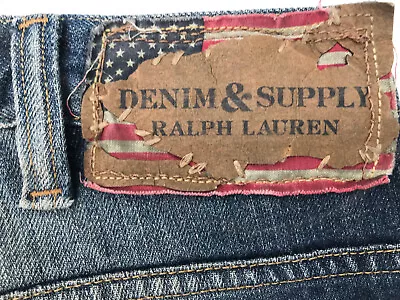 .Denim & Supply Ralph Lauren 'SLOUCH' Blue Destroy Jeans Size W38 L32 • $135.20
