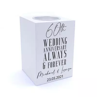 £15.99 • Buy Personalised 60th Wedding Anniversary Tea Light Holder Gift WBM07