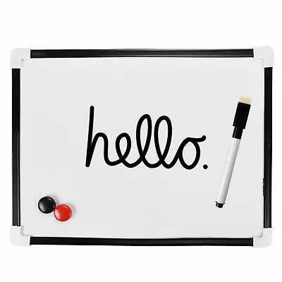 A4 DRY WIPE MAGNETIC BOARD Mini Office Whiteboard Notice Memo White Pen & Eraser • £2.99