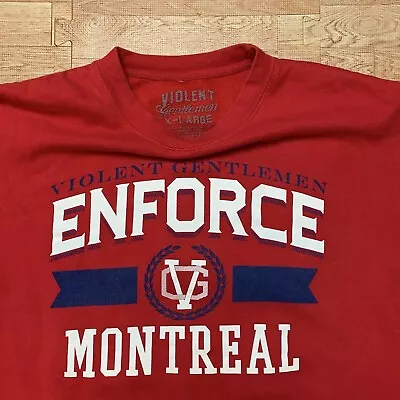 Violent Gentlemen Enforce Montreal Sweatshirt Red Mens XL Canadiens Parros # 15 • $40