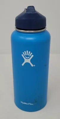 Hydro Flask 32 Oz Wide Mouth Blue Insulated Water Bottle Straw Lid *No Straw • $12.99