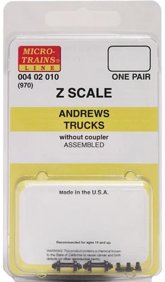 $4.89 • Buy Micro-Trains MTL Z-Scale Andrews Freight Car Trucks - Less Couplers - 1 Pair