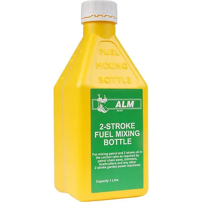 Two Stroke Fuel Mixing Bottle ALM 1 Litre Capacity For Chainsaws Mopeds Mowers • £8.18