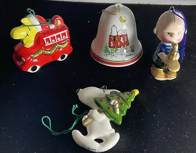 Vintage Peanuts Snoopy Christmas Ornaments Set Of 4 United Feature Syndicate Inc • $49