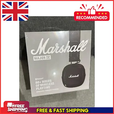 Marshall Major IV Bluetooth Headphones Wireless Charging - Black - NEW SEALED • £59.99