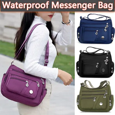 Shoulder Bag Travel Multi Pocket Waterproof Ladies Cross Body Messenger Handbag • $17.99