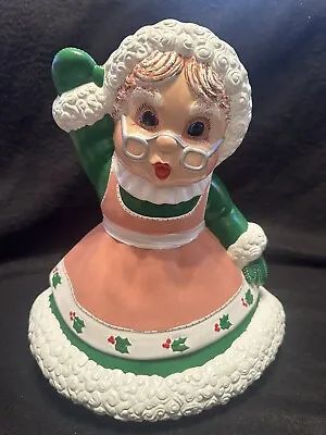Vintage Ceramic Mrs Claus Christmas Glenview Mold Hand Painted Santa 12  Retro • $34.95