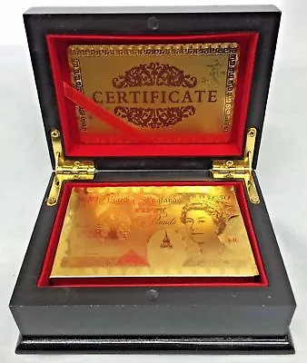 £3.99 • Buy 24K Gold Plated Playing Cards Poker Game Deck Wooden Gift Box 99.9% Certificate