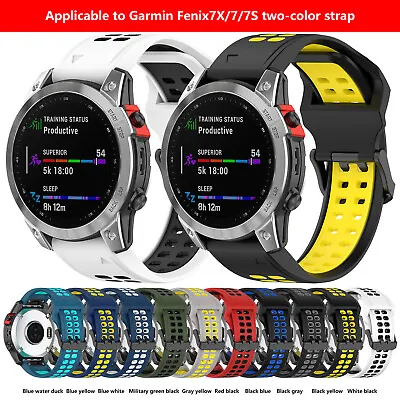 For GARMIN Watch Fenix7/6S/5X Band 20/22/26mm Sport Silicone Watch Strap • $20.68