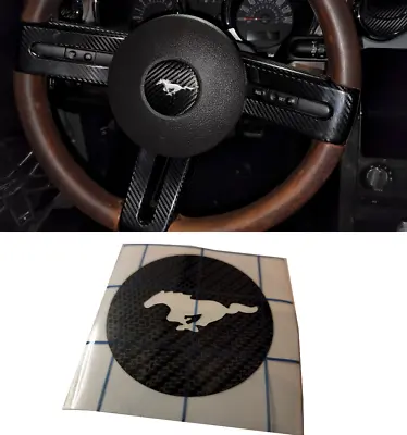 Carbon Fiber Mustang 2005-2009 Steering Wheel Center Decor Sticker Trim Cover • $11.45