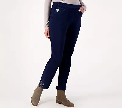 Quacker Factory Women's Petite Pants PXL DreamJeannes Short Blue A620493 • $20.30