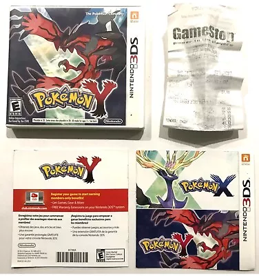 Pokémon Y Pokemon Nintendo 3DS Case + Manual + Receipt ONLY NO GAME • $0.99
