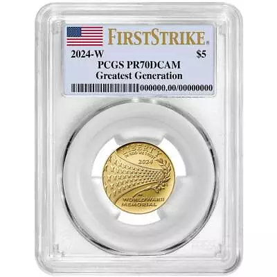 Presale - 2024-W Proof $5 Greatest Generation Gold Commemorative PCGS PR70DCA... • $999