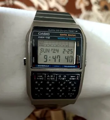 Vintage Casio DBX-112 Data Bank Calculator Watch. New BATTERYCLEANED AND POLISH • $165