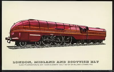 £0.50 • Buy #140 TRAIN Postcard LONDON, MIDLAND & SCOTLAND RLY QUEEN ELIZABETH Nostalgia 