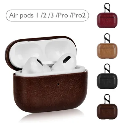 Leather Protective Tough Slim Cover Case For Apple AirPods 1 2 3rd Gen /Pro/Pro2 • $8.79