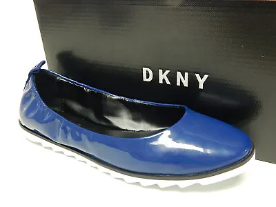 DKNY Vivi Ballerina Sz 6 M EU 36 Women's Ballet Flat Shoes Patent Blue K2934012 • $26.99