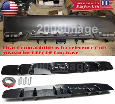 30  X 6.5  Black Rear Bumper Diffuser Splitter Shark Fins Canards For VW Porsche • $39.95