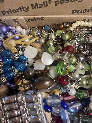 Huge Vintage To Now Jewelry Lot - Broken And Junk -for Craft 2 LBs-beads-lot 203 • $22.99