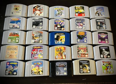 $200.50 • Buy Nintendo 64 N64 Games Lot Of 25 Games Tested! Pokémon Stadium ~ Super Smash Bros