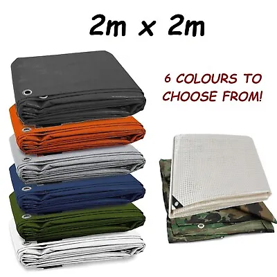 2 M X 2 M Tarpaulin Heavy Duty Waterproof Cover Tarp Ground Camping Sheet Best • £3.98