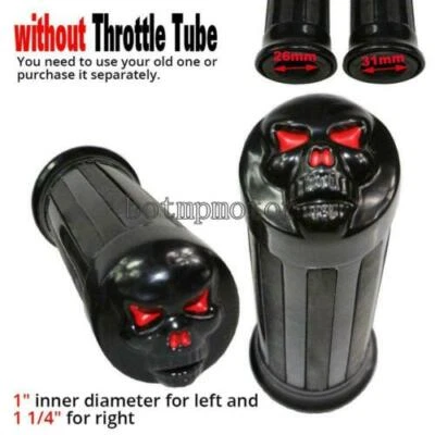 $36.41 • Buy Black Skull 1  Handlebar Hand Grips For Yamaha V Star 650 XVS650A Classic