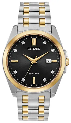 Citizen Eco-Drive Men's Corso Diamond Markers Black Dial Watch 41mm BM7107-50E • $189.99