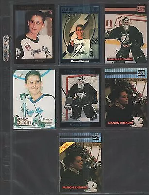 MANON RHEAUME ~ Lot Of (7) Different Rare Oddball Hockey Trading Cards • $14.90