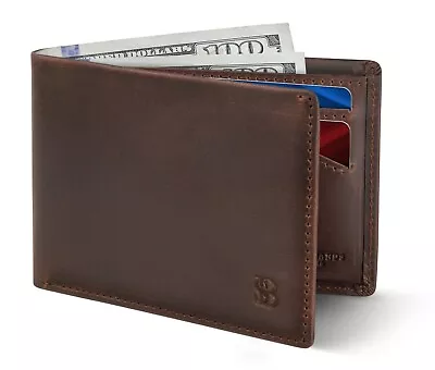 $27.95 • Buy SERMAN BRANDS Mens Slim Bifold Wallet RFID Blocking Minimalist Front Pocket 