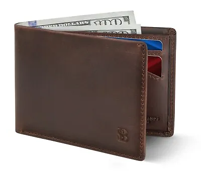 SERMAN BRANDS Mens Slim Bifold Wallet RFID Blocking Minimalist Front Pocket  • $29.99