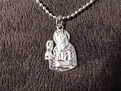 Womens Mens Sterling Silver Jesus Or Mary Pendant Bead Necklace Christian Unisex • $34.43